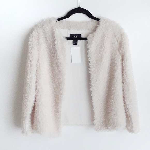 H&M Jackets & Blazers - H&M Faux Fur Short Jacket Cozzy Fluffy, Size 6 NWT